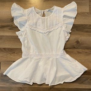 Rebecca Minkoff White Ruffle Blouse